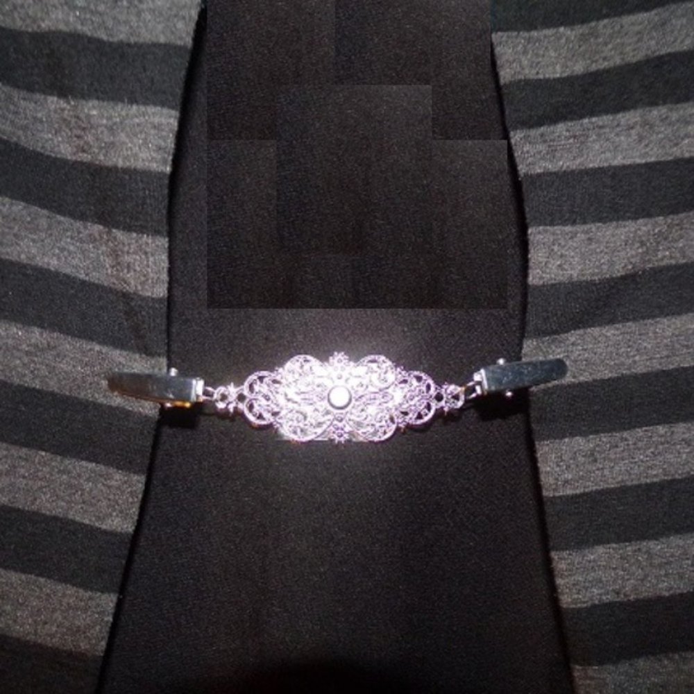Sweater,  Blouse, Shawl, Clips ~ Garment ~ Silver ~ Victorian